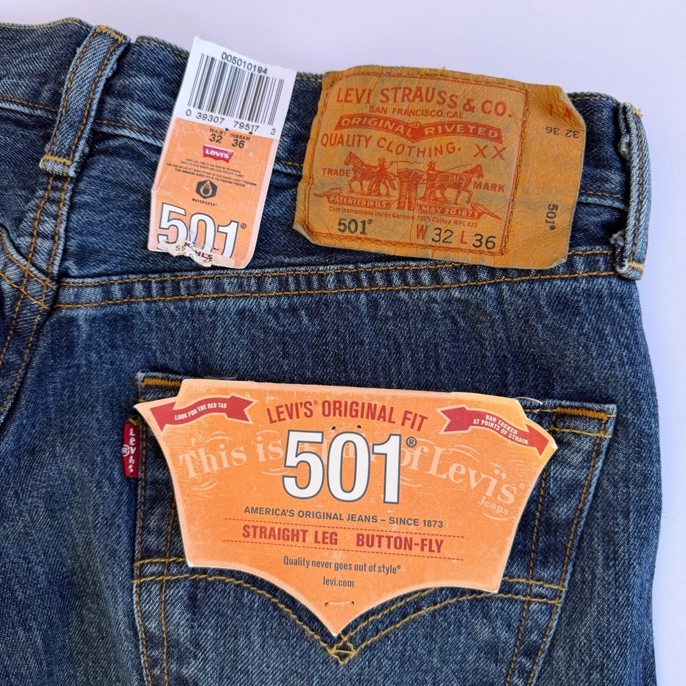Men’s 2010 Levi’s 501 Button Fly Jeans Size 32x36 New With Tags​​ - Picture 9 of 10